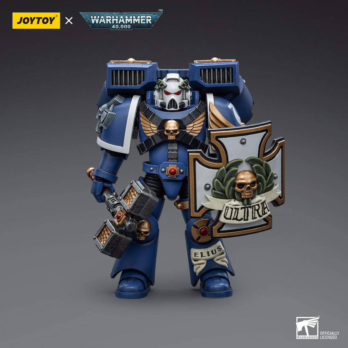 Warhammer Collectibles: 1/18 Scale Ultramarines Vanguard Veteran with Thunder Hammer, Storm Shield