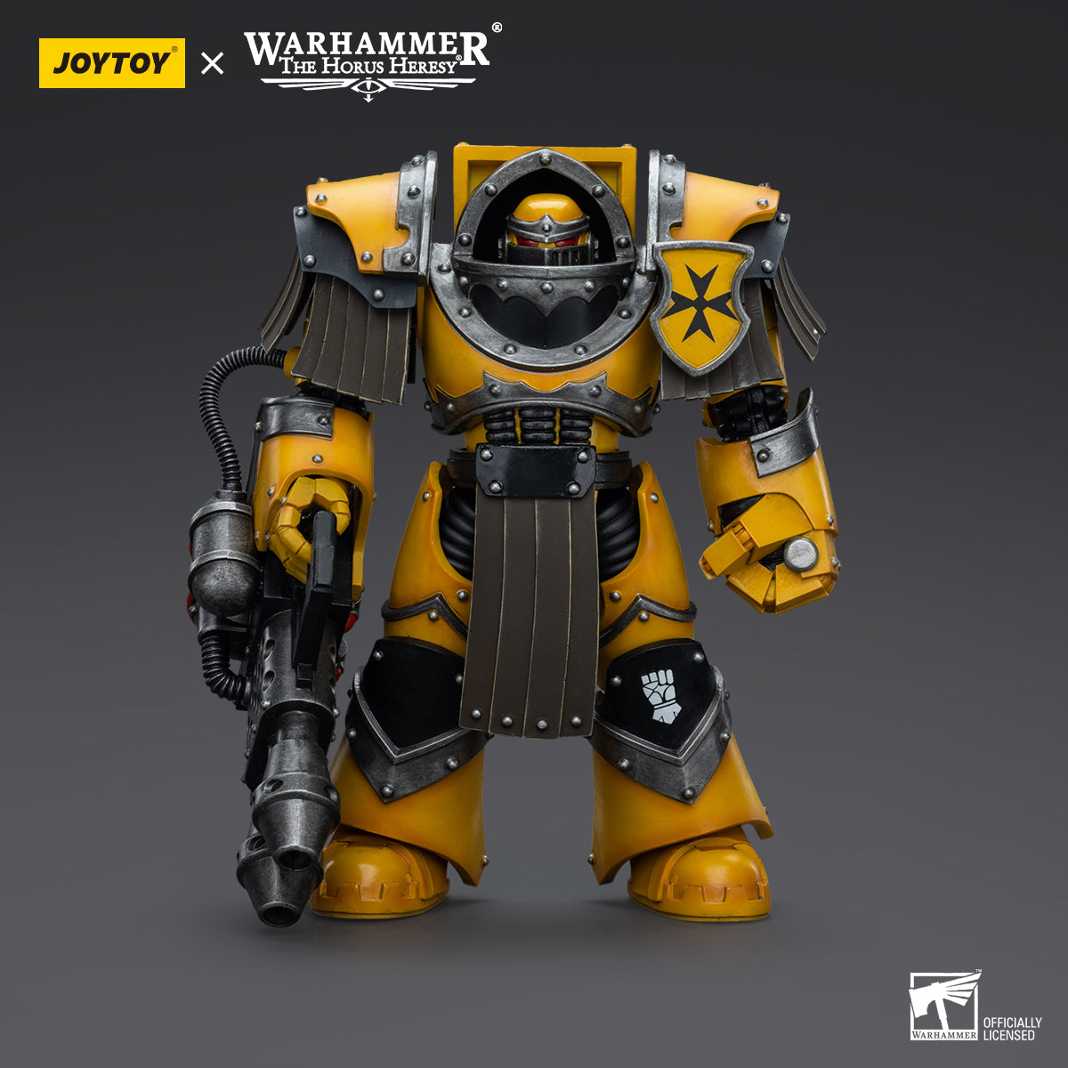 Warhammer Collectibles: 1/18 Scale Imperial Fists Legion Cataphractii Terminator Squad with Flamer