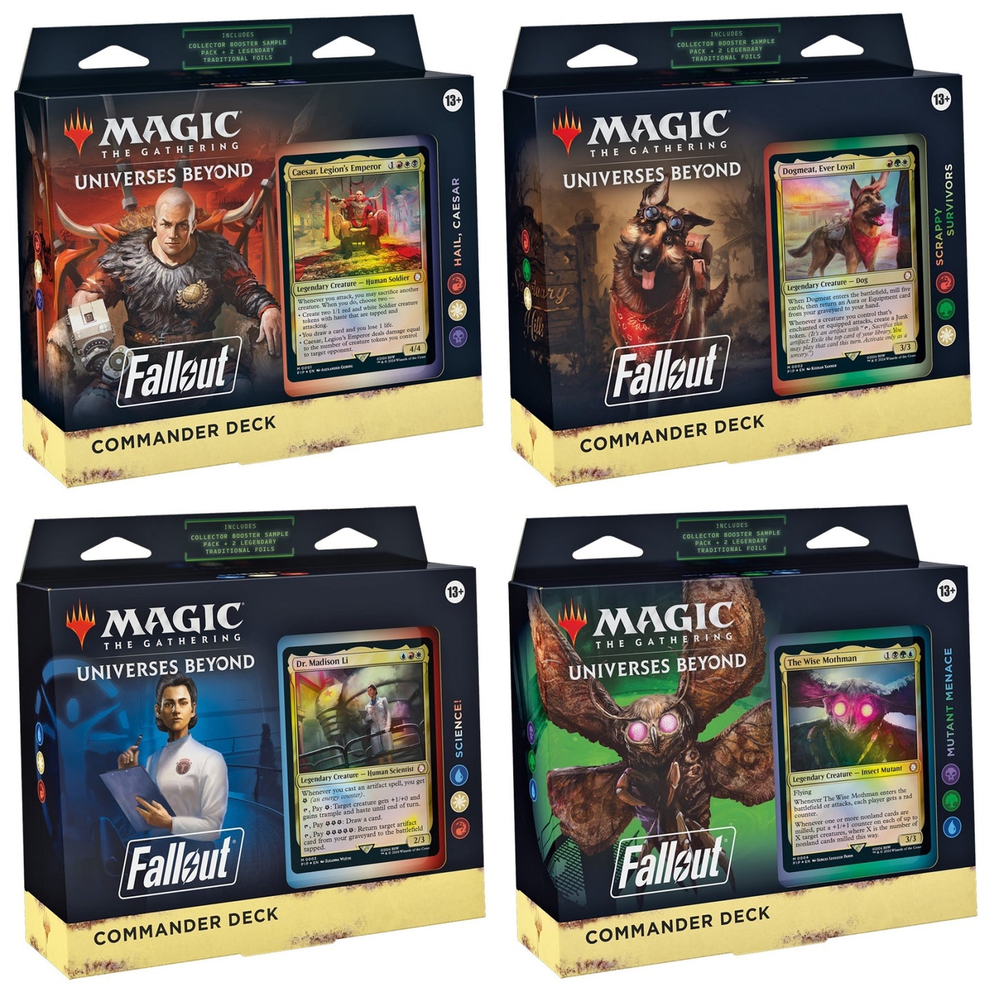 Magic the Gathering Fallout Commander Decks (4 Decks Per Display)