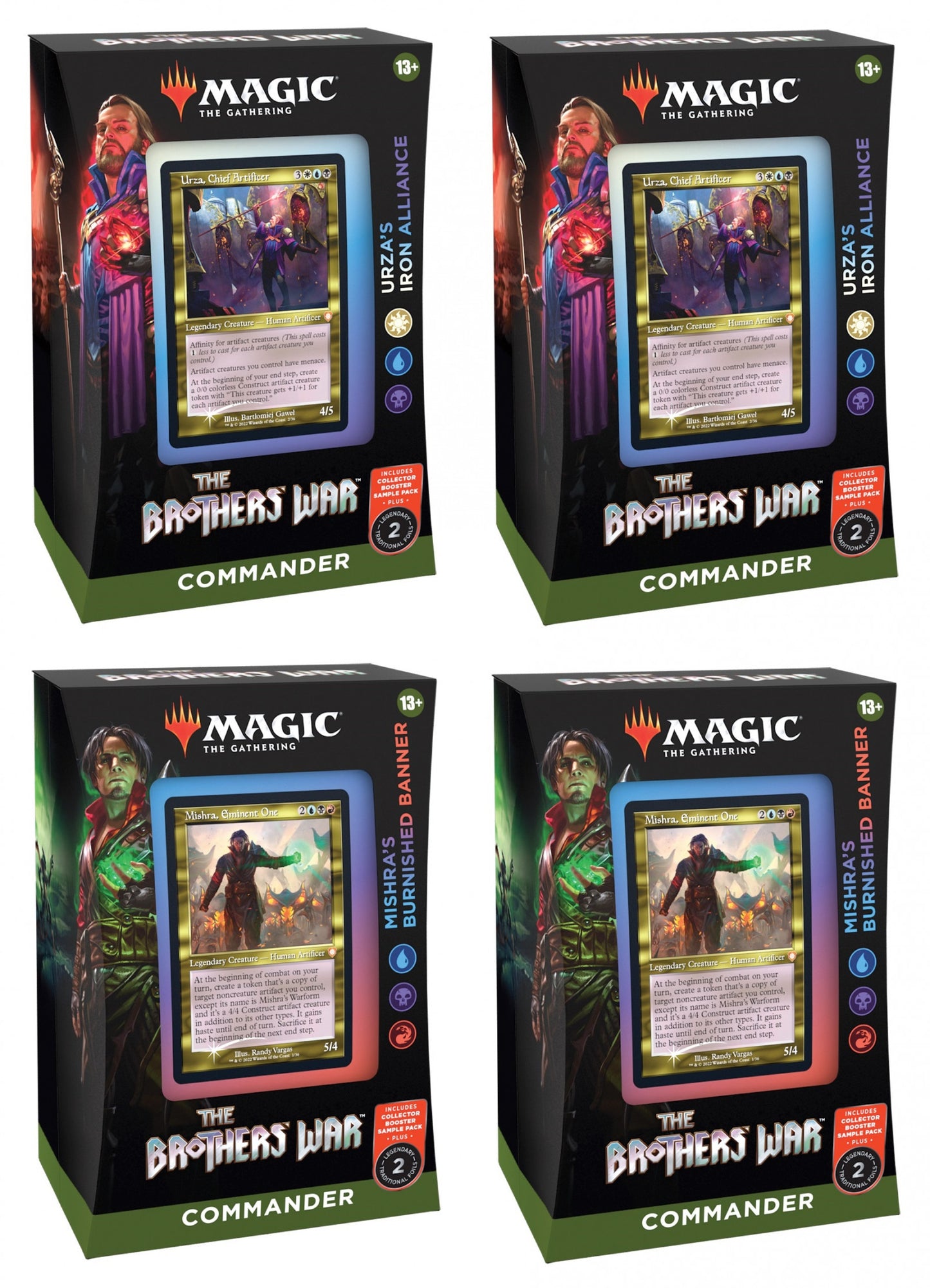 Magic the Gathering The Brothers War Commander Decks (4 Decks Per Display)