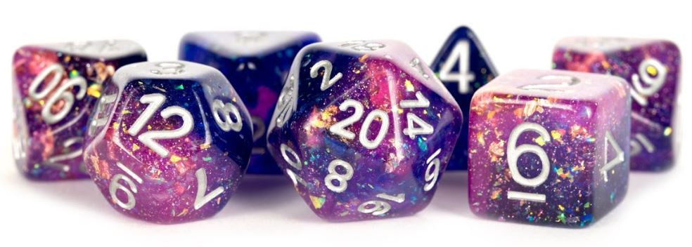 MDG Resin Eternal Polyhedral Dice Set 16mm - Purple/Blue