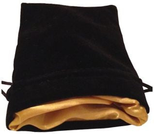 MDG Velvet Dice Bag with Gold Satin Lining - Black