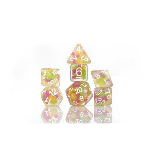 Sirius Dice - Melon Ball Glowworm Dice Set 7