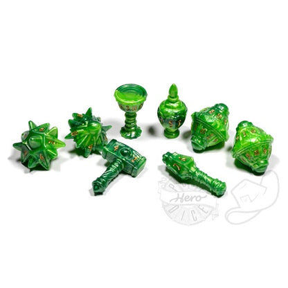 PolyHero Cleric 8 Dice Set Verdant Viridian