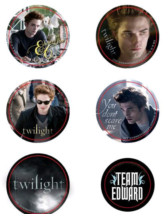 Twilight - Pin Set of 6 Style D Team Edward - Ozzie Collectables