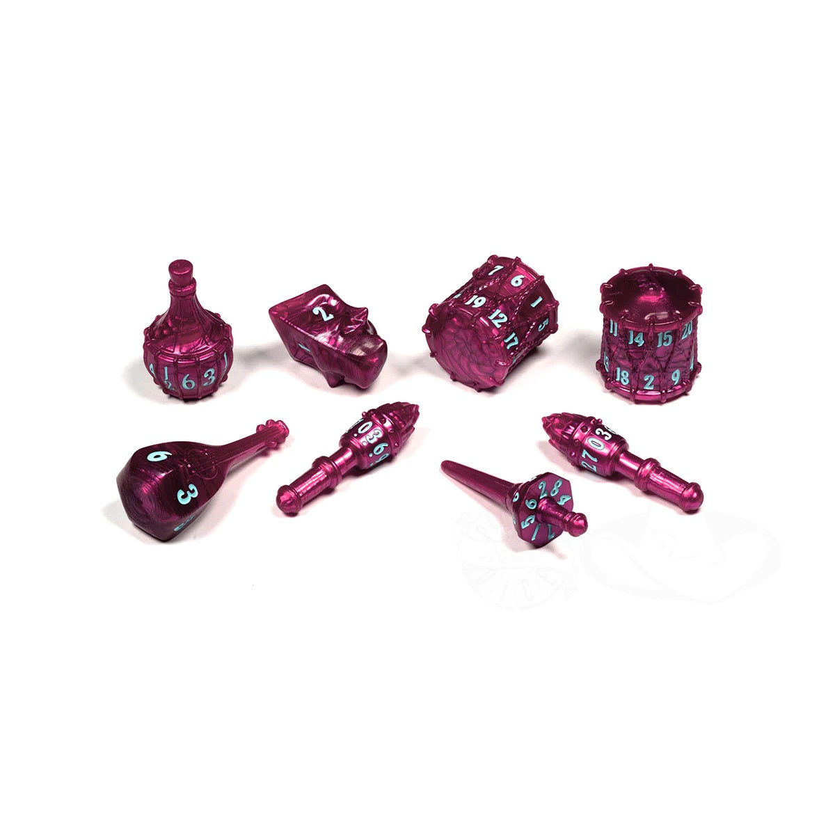 PolyHero Bard 8 Dice Set Raspberry Rhapsody