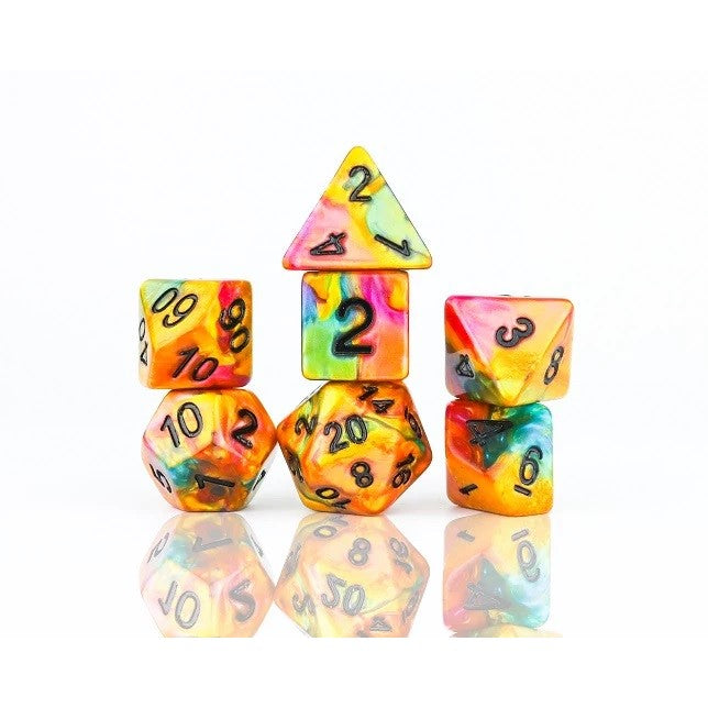 Sirius Dice - Rainbow Gold Dice Set 7