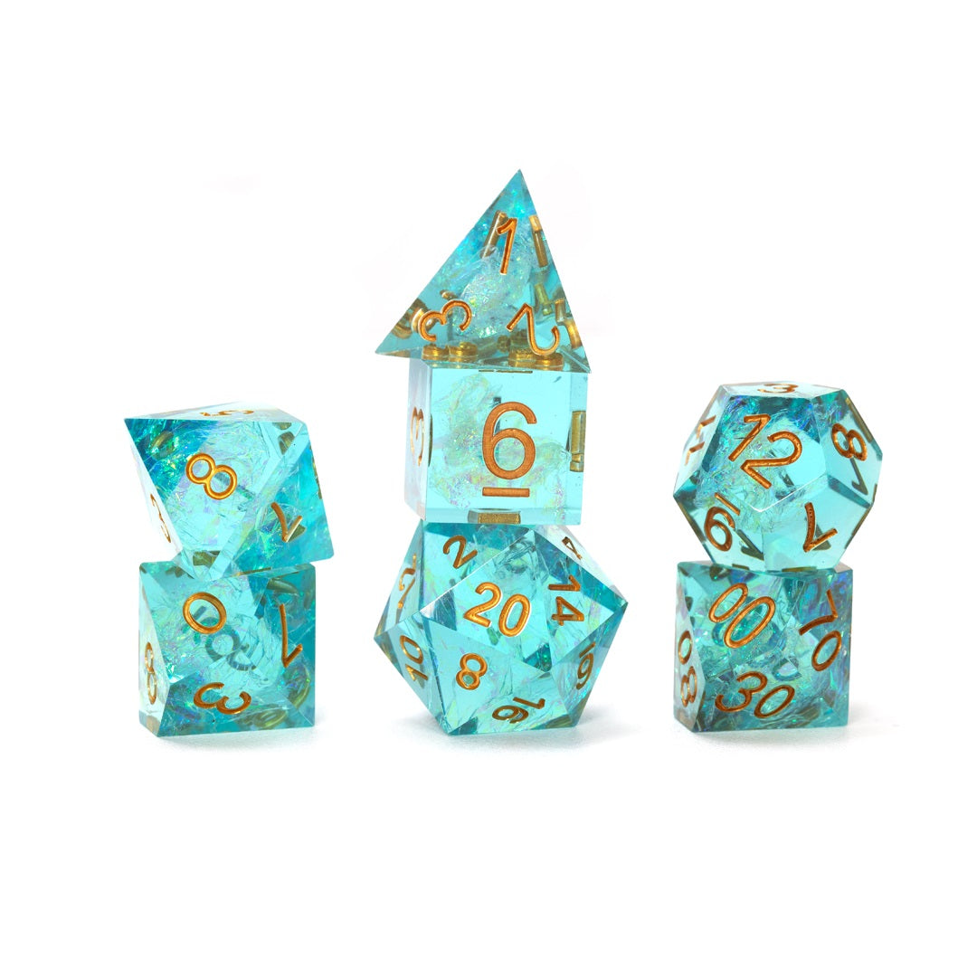 Sirius Dice - Sharp Aqua Fairy Dice Set 7