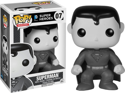 Superman (Black & White) - DC Super Heroes Pop! Vinyl #07 - Ozzie Collectables