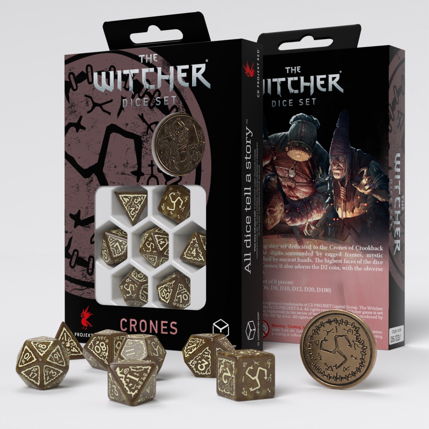 Q Workshop The Witcher Dice Set Crones - Weavess Dice Set 7 With Coin