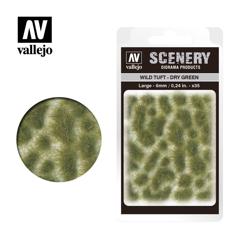 Vallejo Scenery - Wild Tuft - Large - Dry Green - Ozzie Collectables