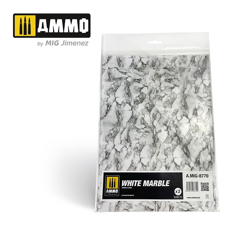 Ammo by MIG - Dioramas - Marble - White Marble - Sheets of Marble 2pc