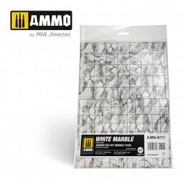 Ammo by MIG - Dioramas - Marble - White Marble - Square Die Cut Marble Tiles 2pc